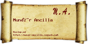 Munár Ancilla névjegykártya